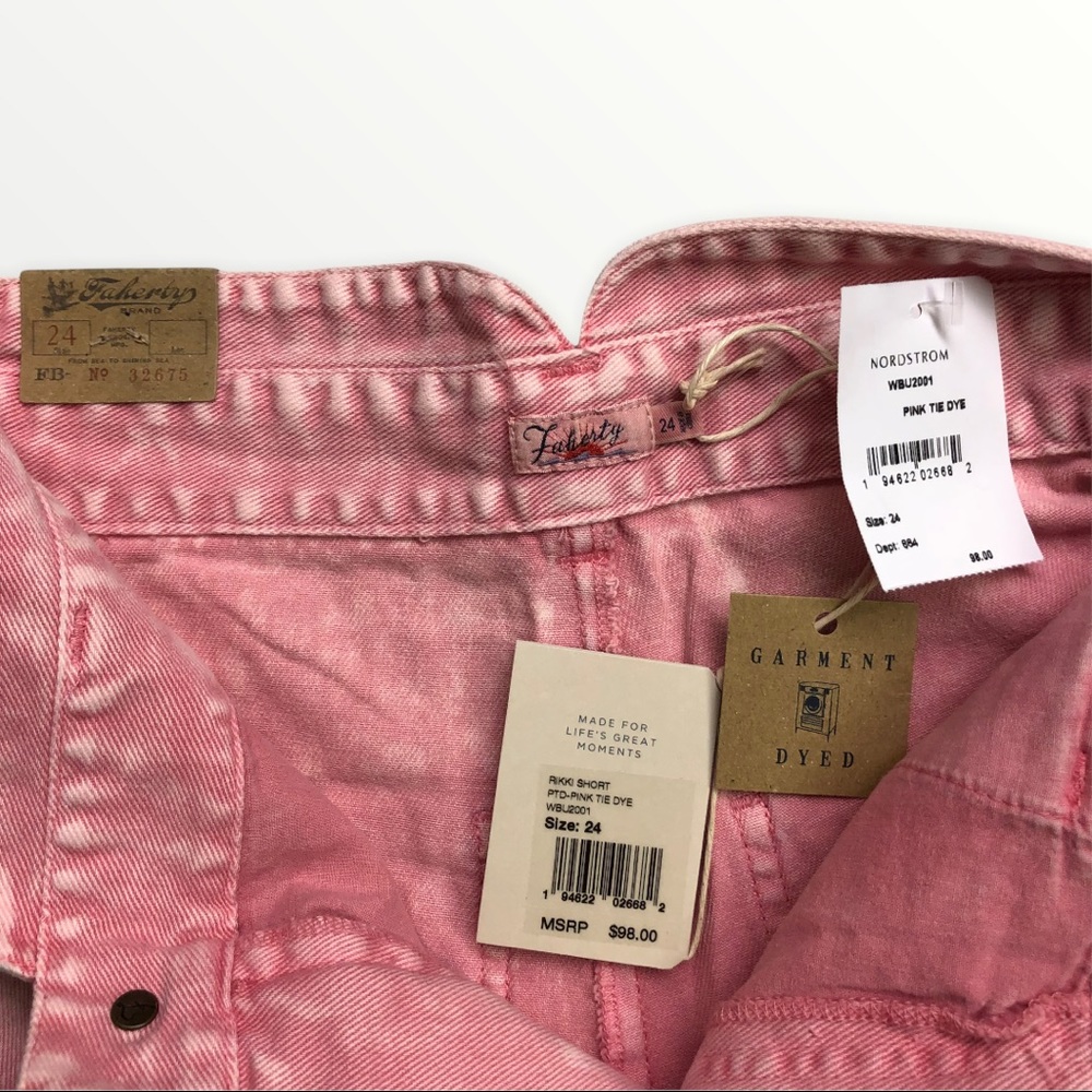 Faherty Pink High Waisted Rikki Shorts Size 24 - Picture 6 of 6